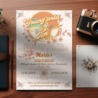 Retro-Rhythmus der ultimative Groovy 10. Geburtsta Einladung