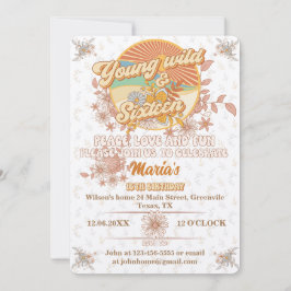 Retro-Rhythmus der ultimative Groovy 16. Geburtsta Einladung