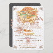 Retro-Rhythmus der ultimative Groovy 16. Geburtsta Einladung (Vorne/Hinten)