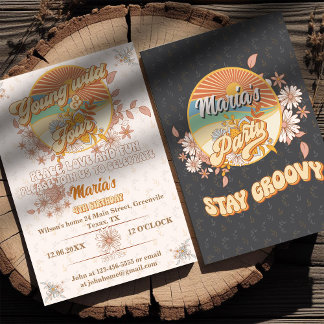 Retro-Rhythmus zum ultimativen 4. Geburtstag Einladung