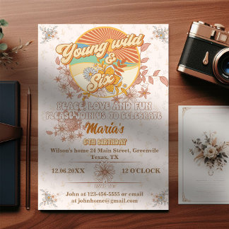 Retro-Rhythmus zum ultimativen 6. Geburtstag Einladung