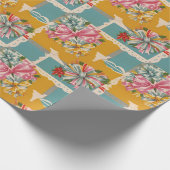 Retro Ribbon Christmas Gift Wrap Geschenkpapier (Ecke)