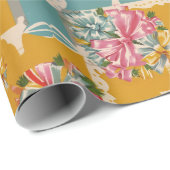 Retro Ribbon Christmas Gift Wrap Geschenkpapier (Rolleneckpunkt)