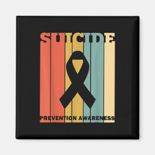 Retro Ribbon Suizidprävention Bewusstsein Vintag Magnet