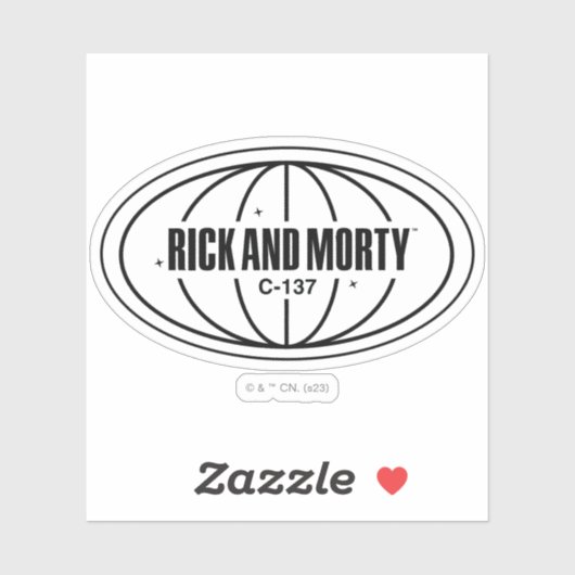 Retro Rick und Morty C-137 Dimension Abzeichen Aufkleber (Blatt)