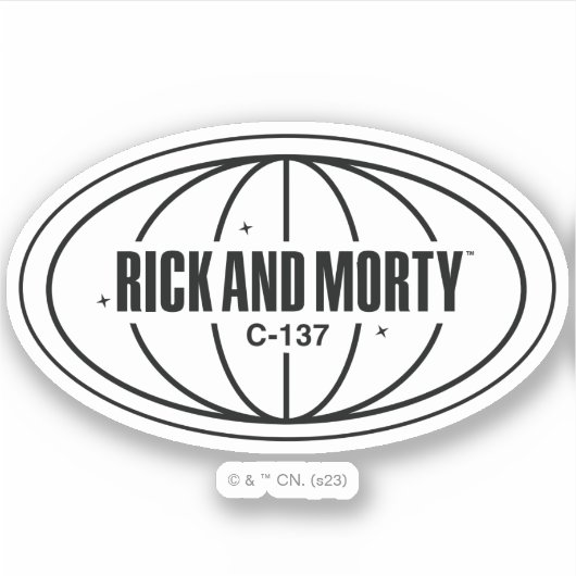 Retro Rick und Morty C-137 Dimension Abzeichen Aufkleber (Vorderseite)