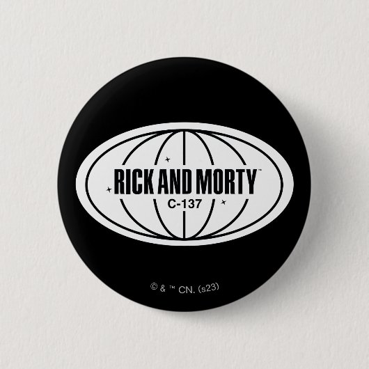 Retro Rick und Morty C-137 Dimension Abzeichen Button (Vorderseite)