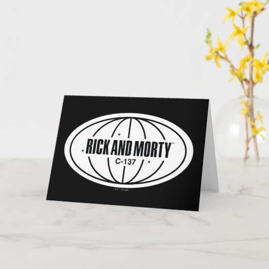 Retro Rick und Morty C-137 Dimension Abzeichen Karte (Gelbe Blume)