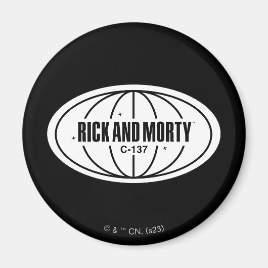 Retro Rick und Morty C-137 Dimension Abzeichen Magnet (Vorne)