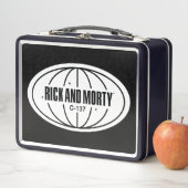 Retro Rick und Morty C-137 Dimension Abzeichen Metall Brotdose (Beispiel)