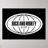 Retro Rick und Morty C-137 Dimension Abzeichen Poster (Vorne)