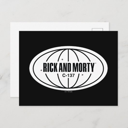 Retro Rick und Morty C-137 Dimension Abzeichen Postkarte (Vorne/Hinten)