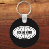 Retro Rick und Morty C-137 Dimension Abzeichen Schlüsselanhänger (Rückseite)