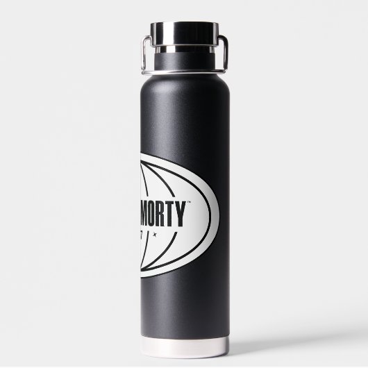 Retro Rick und Morty C-137 Dimension Abzeichen Trinkflasche (Rückseite)