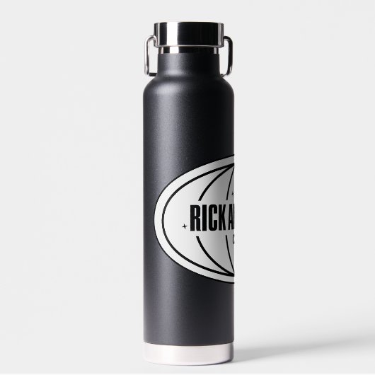 Retro Rick und Morty C-137 Dimension Abzeichen Trinkflasche (Vorne)