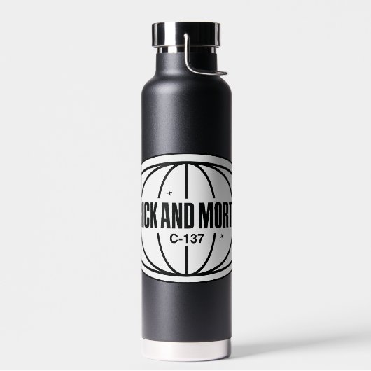 Retro Rick und Morty C-137 Dimension Abzeichen Trinkflasche (Links)