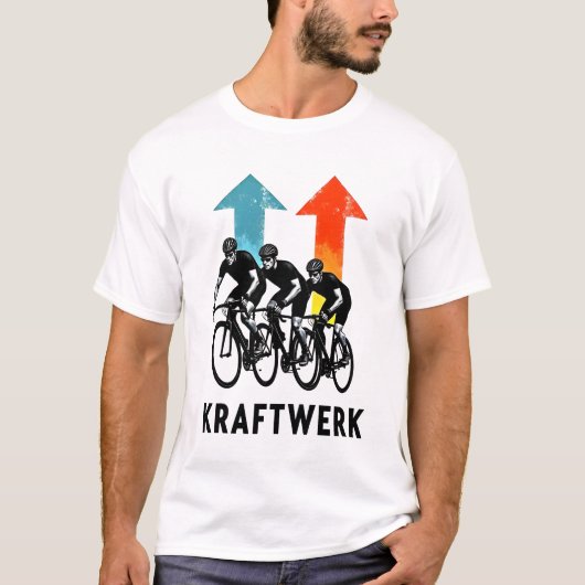 Retro Ride Revolution: Kraftwerk Cycling Crew T-Sh T-Shirt (Vorderseite)