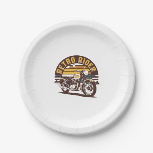 Retro Rider � Motorcycle Pappteller (Vorderseite)