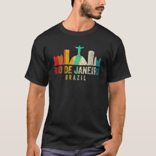 Retro Rio De Janeiro Skyline Vintag Brasilien Souv T-Shirt