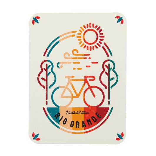 Retro Rio Grande Radweg. Magnet (Vertikal)