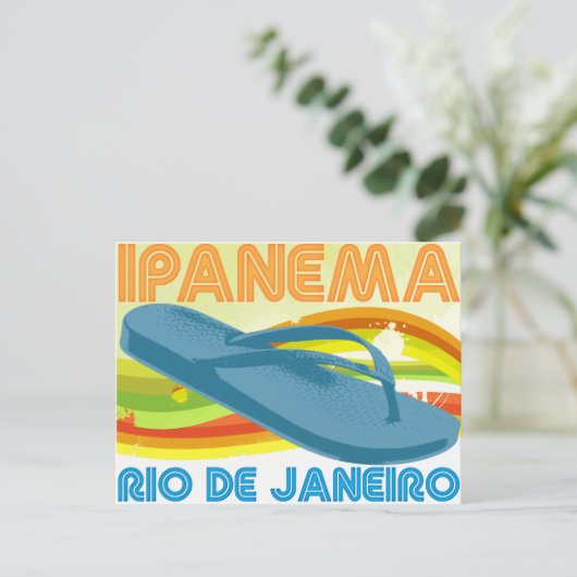 Retro Rio Ipanema Postkarte (Stehend Vorderseite)
