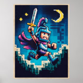 Retro-Ritter gepixelt Poster (Vorne)