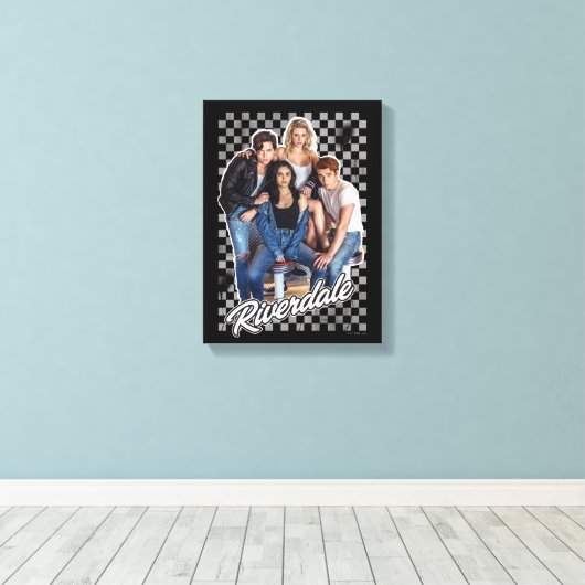 Retro Riverdale Group Graphic Leinwanddruck (Insitu (Holzboden))