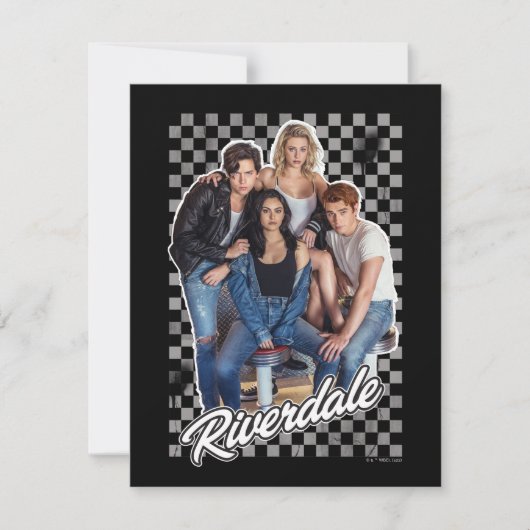 Retro Riverdale Group Graphic Mitteilungskarte (Vorderseite)