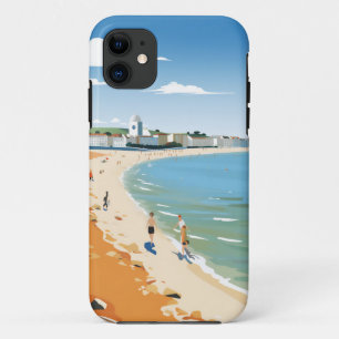 Retro Riviera: Vintage Strandlandschaft der 20er J Case-Mate iPhone Hülle