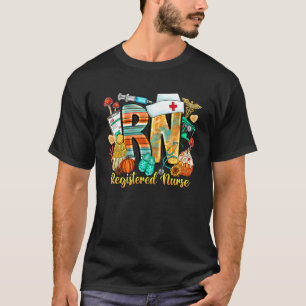 Retro RN examinierte Pflegekraft Herbst-Kürbis Wes T-Shirt