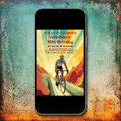 Retro Road Cyclist Radfahrer Geburtstag Einladung