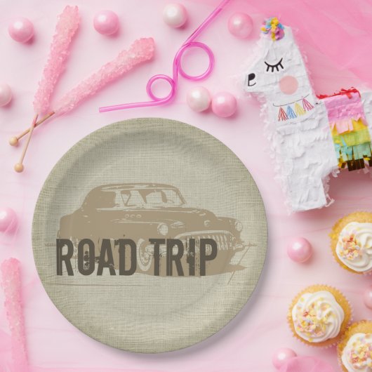 Retro Road Trip Pappteller (Party)