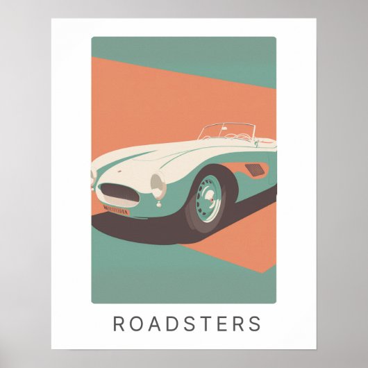 Retro-Roadster in Pastellfarben | Transport Poster (Vorne)
