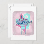 Retro Roadtrip-Liebe Postkarte (Vorne/Hinten)