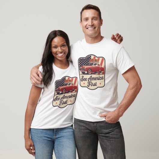 Retro Roadtrip USA 4. Juli Patriotic T-Shirt (Unisex)