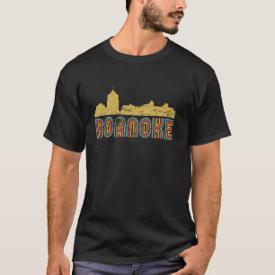 Retro Roanoke Skyline Vintage-Stadtbild Roanoke Vi T-Shirt