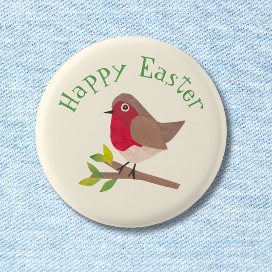 Retro Robin Happy Oaster Niedlicher Personalisiert Button