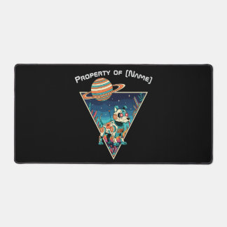 Retro Robo-Dog - Custom Name Desk Mat Schreibtischunterlage