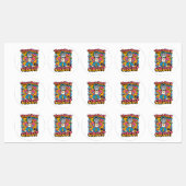 Retro Robot 90er-Jahre Hip Hop Design - Fun Cartoo Etiketten (Blatt)