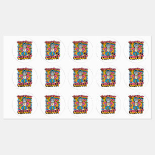 Retro Robot 90er-Jahre Hip Hop Design - Fun Cartoo Etiketten