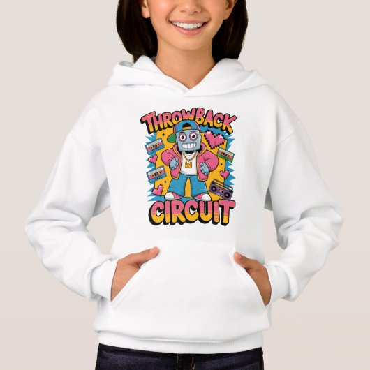 Retro Robot 90er-Jahre Hip Hop Design - Fun Cartoo Hoodie (Vorderseite)