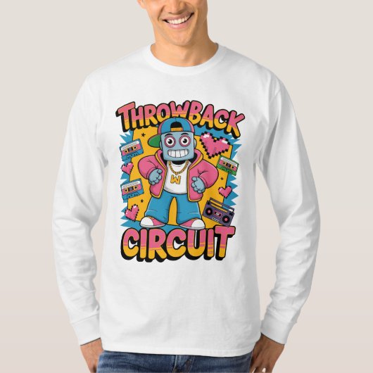 Retro Robot 90er-Jahre Hip Hop Design - Fun Cartoo T-Shirt (Vorderseite)
