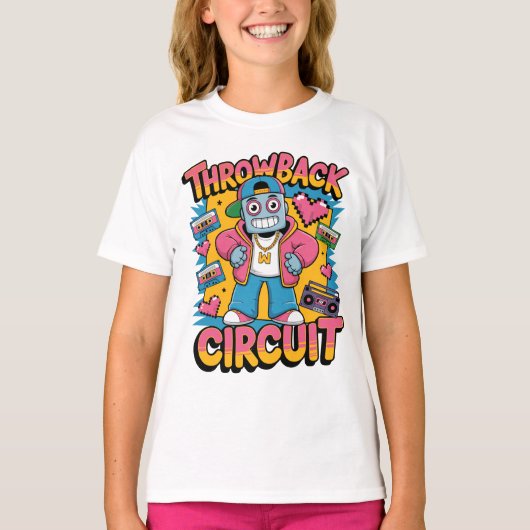 Retro Robot 90er-Jahre Hip Hop Design - Fun Cartoo T-Shirt (Vorderseite)