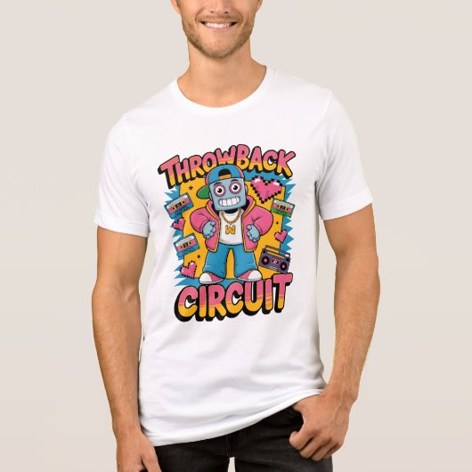Retro Robot 90er-Jahre Hip Hop Design - Fun Cartoo Tri-Blend Shirt (Vorderseite)