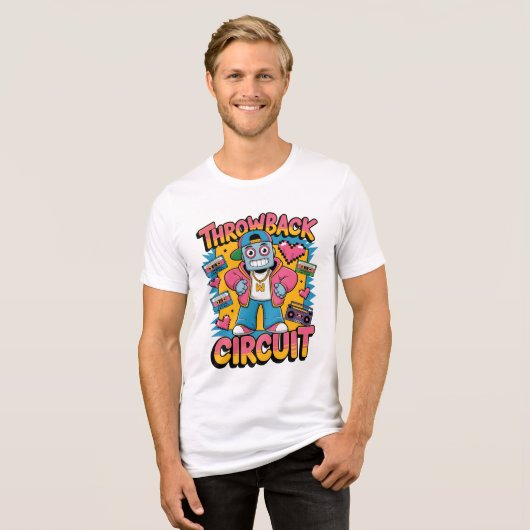 Retro Robot 90er-Jahre Hip Hop Design - Fun Cartoo Tri-Blend Shirt (Vorderseite voll)