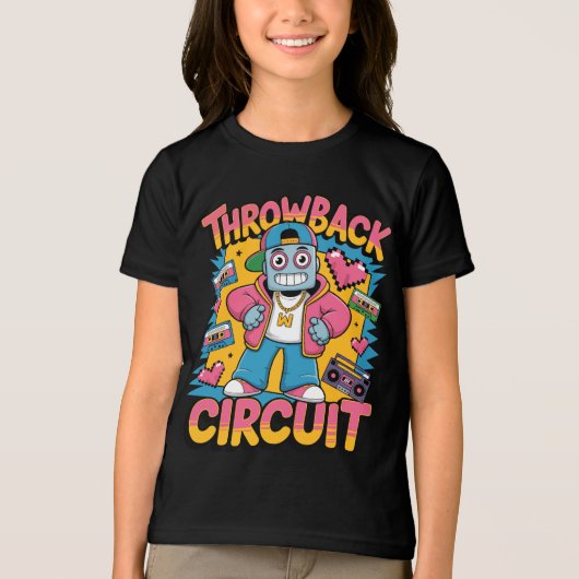 Retro Robot 90er-Jahre Hip Hop Design - Fun Cartoo Tri-Blend Shirt (Vorderseite)