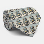 Retro Robot Gray Stealth Neck Tie Krawatte (Gerollt)