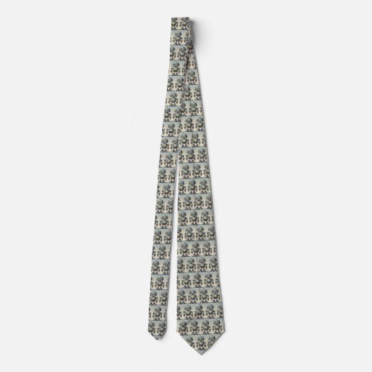 Retro Robot Gray Stealth Neck Tie Krawatte (Rückseite)
