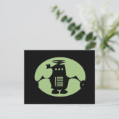 Retro Robot - Grüne Spotlight Postkarte (Stehend Vorderseite)