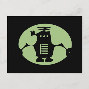 Retro Robot - Grüne Spotlight Postkarte